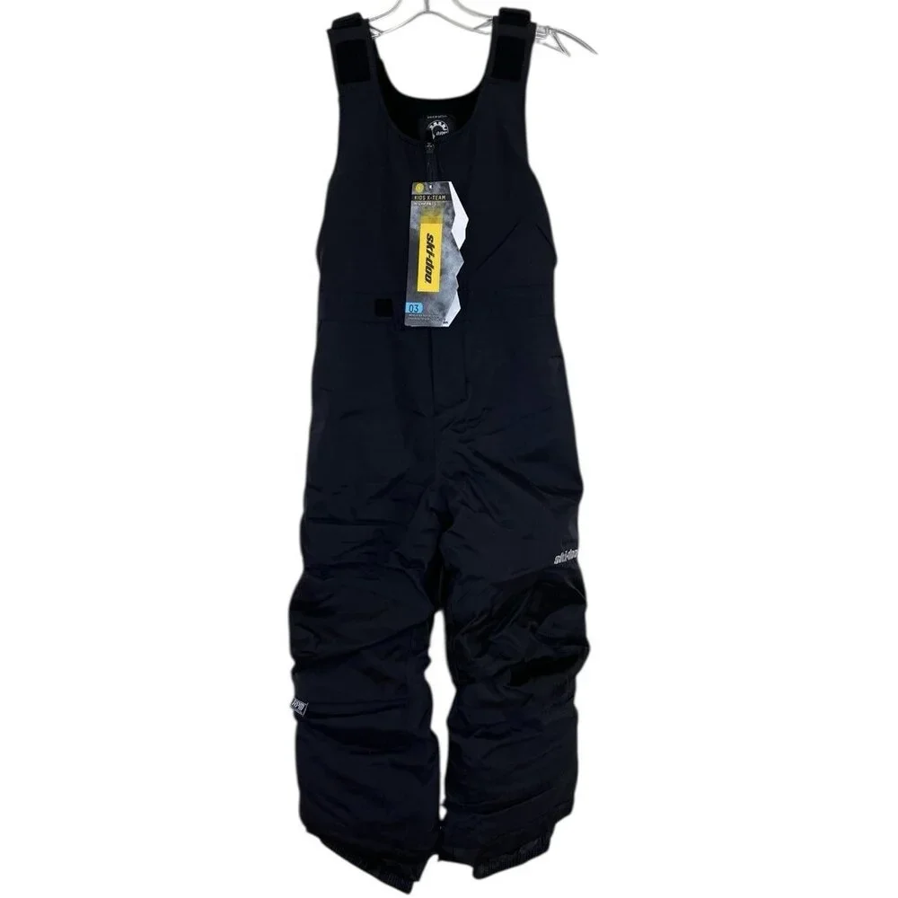 Ski-Doo Team Kids Youth Snow Pants Bibs Black Size‎ 4 Snowmobiling Overalls